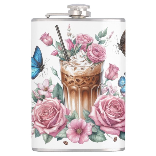 Cantil Iced Coffee & Butterfly Floral Art (Frente)