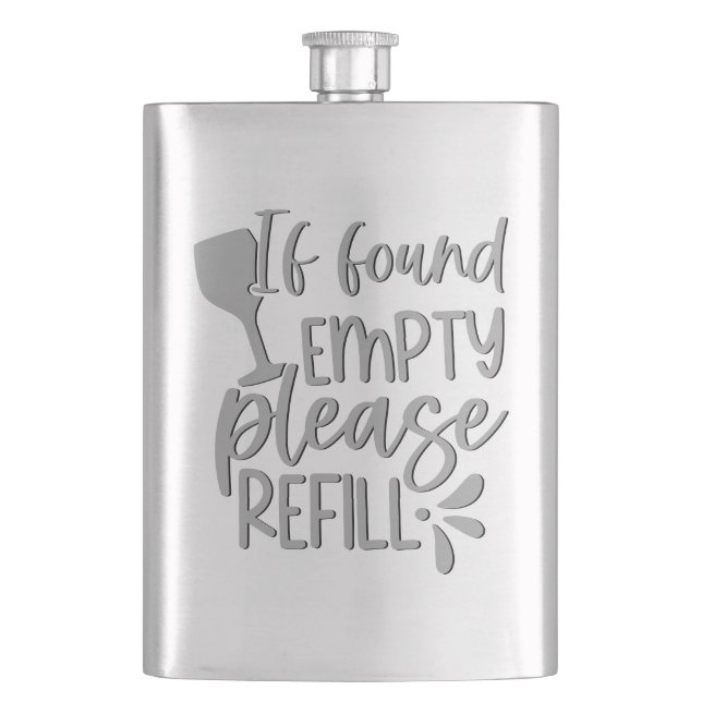 Cantil If Found Empty Please Refill | Adult Alcohol Humor (Frente)