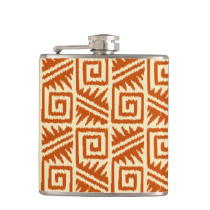 Cantil Ikat Aztec Padrão - Mandarina e Laranja Claro