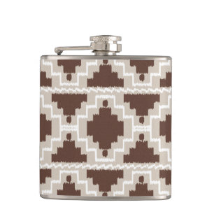 Cantil Ikat Aztec Pattern - Chocolate Brown e Taupe