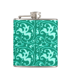 Cantil Ikat Floral Damask - Turquesa e Aqua