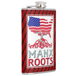 Cantil Ilha de Man Manx American Hip Flask