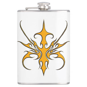 Cantil Ilustração de arte linear tribal laranja feroz