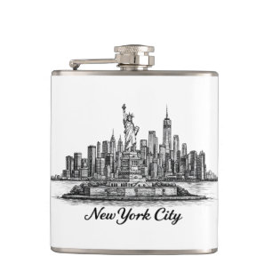 Cantil Ilustração de Linha do Horizonte de Nova York