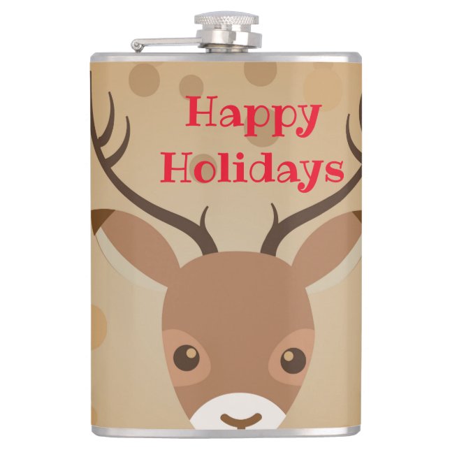 Cantil Ilustração de rena sobre fundo castanho (Frente)