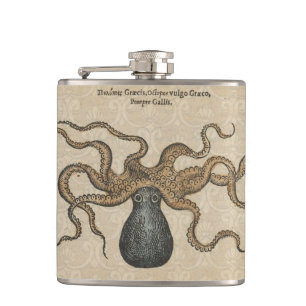 Cantil Ilustração Octopus Vintage Kraken