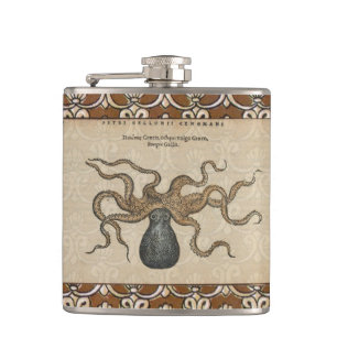 Cantil Ilustração Octopus Vintage Kraken