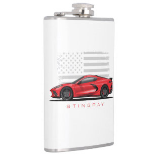 Cantil Ilustração preta do Chevy Corvette C8