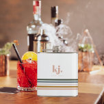 Cantil Imagem Retrora Chic Monograma<br><div class="desc">Um design de monograma minimalista com grandes iniciais tipográficas em letra clássica com seu nome abaixo e listras coloridas retrógradas. Personalize com seu nome, monograma, inicial ou texto. Adicione seu texto personalizado a este design usando as caixas "Editar este modelo design" no lado direito do item ou clique no botão...</div>