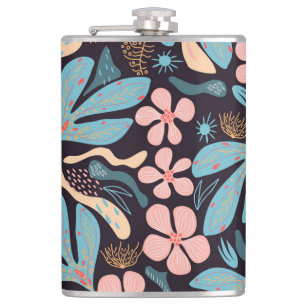 Cantil Impressão Azul Coral Azul Floral Escuro