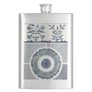 Cantil Impressão de Design de Arte Gráfico Azul e Branc