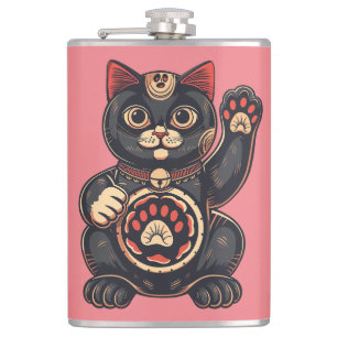 Cantil impressão de gato Maneki Neko desenhado para japon