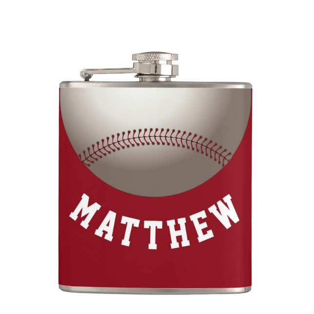 Cantil Impressão de Nome Personalizado de Beisebol Vermel (Frente)