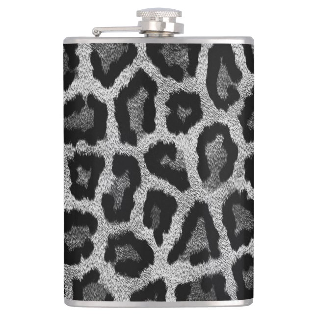 Cantil Impressão em cinza de Leopardo Negro (Frente)