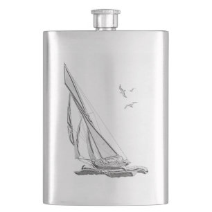 Cantil Impressão náutico do barco de vela do cromo