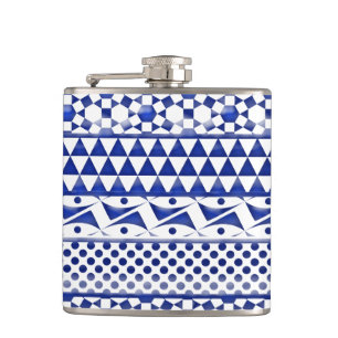 Cantil Impressão tribal asteca Pattrn do abstrato azul d