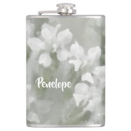 Cantil Impressionista Branco Arte Botânica com Nome