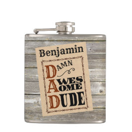Cantil Incrível Duo Western Themed Custom Name Flask