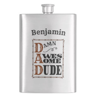 Cantil Incrível Duo Western Themed Custom Name Flask