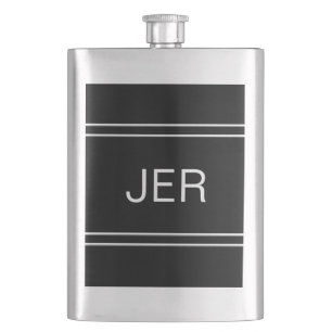 Cantil Iniciais Monogramadas Personalizadas Bebida Preto