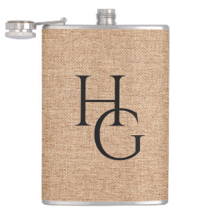 Cantil Iniciais Personalizados de Linen Faux