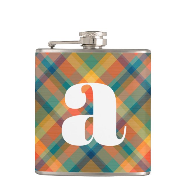 Cantil Inicial de Monograma Casamento Rústico Xadrez Tart (Frente)
