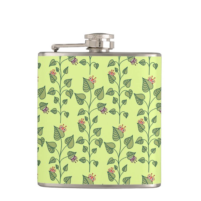 Cantil Insetos Bonitos Comem Rapariga Verde Da Planta Nat (Frente)