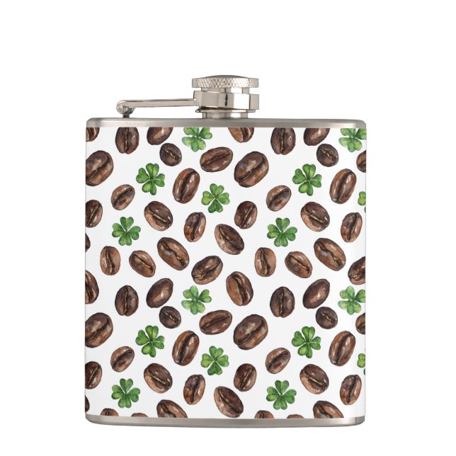 Cantil Irish Coffee Beans and Shamrocks Funny Design (Frente)