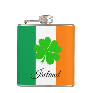 Cantil Irish Flag & Shamrock, viagem Ireland, fãs desport