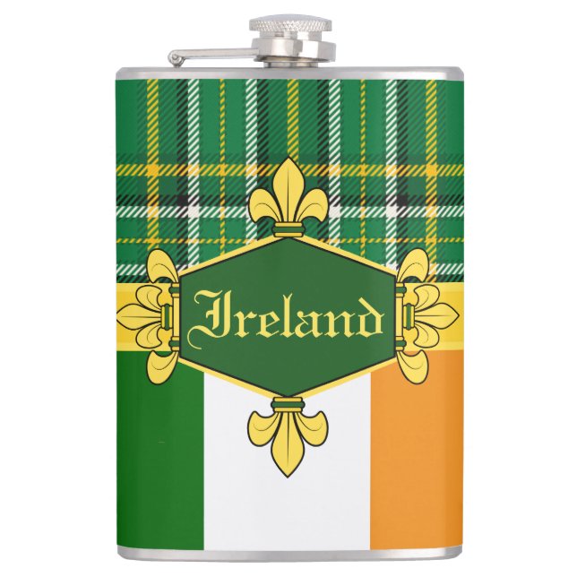Cantil Irish National Tartan,flag, Personalizar com o nom (Frente)