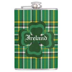 Cantil Irish National Tartan, Shamrock Personalizar nome