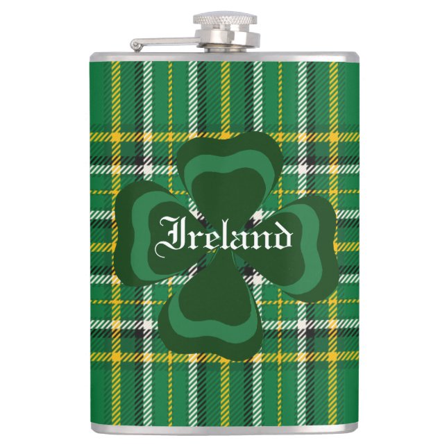Cantil Irish National Tartan, Shamrock Personalizar nome (Frente)