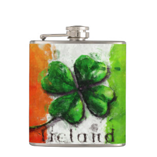 Cantil Irish Watercolor Ireland Clover/Flag