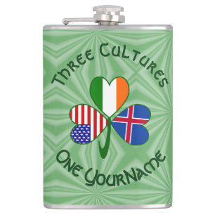 Cantil Islândia Irlanda EUA Bandeira do Trevo Personaliza