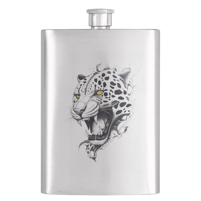 Cantil Jaguar Wild Animal Nature Illustration Art Tattoo (Frente)