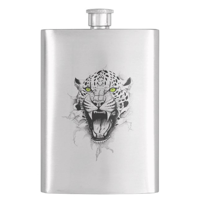 Cantil Jaguar Wild Animal Nature Illustration Art Tattoo (Frente)