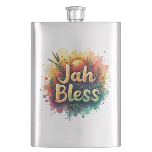 Cantil Jah Bless Reggae Watercolor Stainless Steel Flask