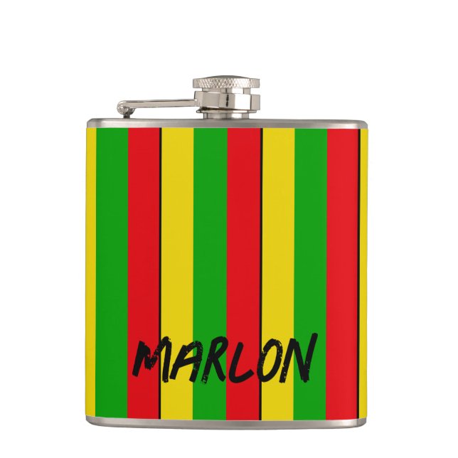 Cantil Jamaican Rasta Reggae Stripes Add Name (Frente)