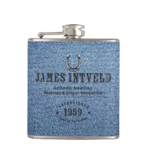 James Intveld Blue Denim Flask