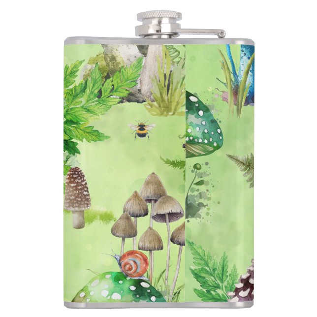 Cantil Jardim de Cogumelo com Aquarela (Verso)