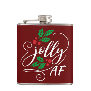 Cantil Jolly AF Natal Holly Bebendo Humor com Álcool
