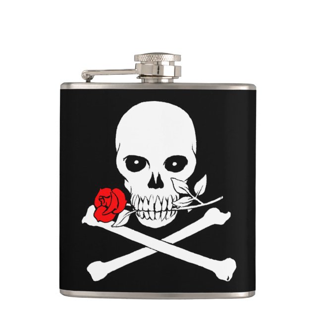 Cantil Jolly Roger (Rosa) Flask (Frente)