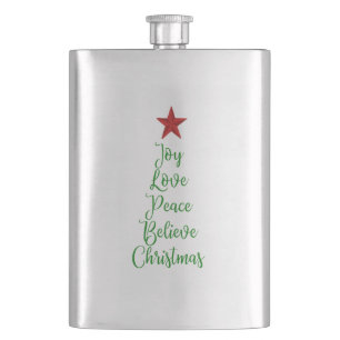 Cantil Joy Love Peace Acredite na árvore de Natal com ver