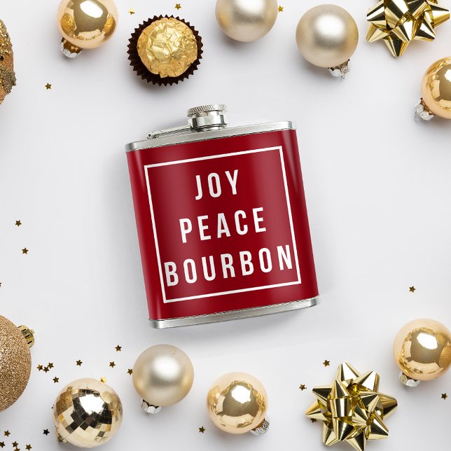 Cantil Joy Peace Bourbon | Feriado vermelho e branco engr (Criador carregado)