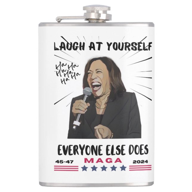 Cantil Kamala Harris Vinyl Wrapped Flask (Frente)