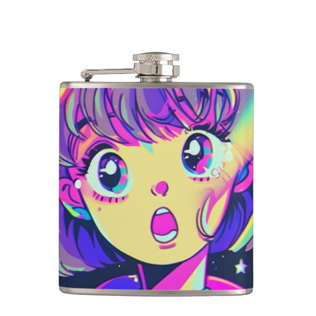 Cantil Kawaii Anime Girl Flask (Frente)