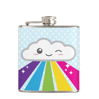 Cantil Kawaii Cloud e Rainbow Flask