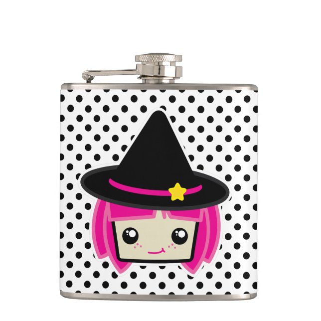 Cantil Kawaii Pink Haired Witold Flask (Frente)