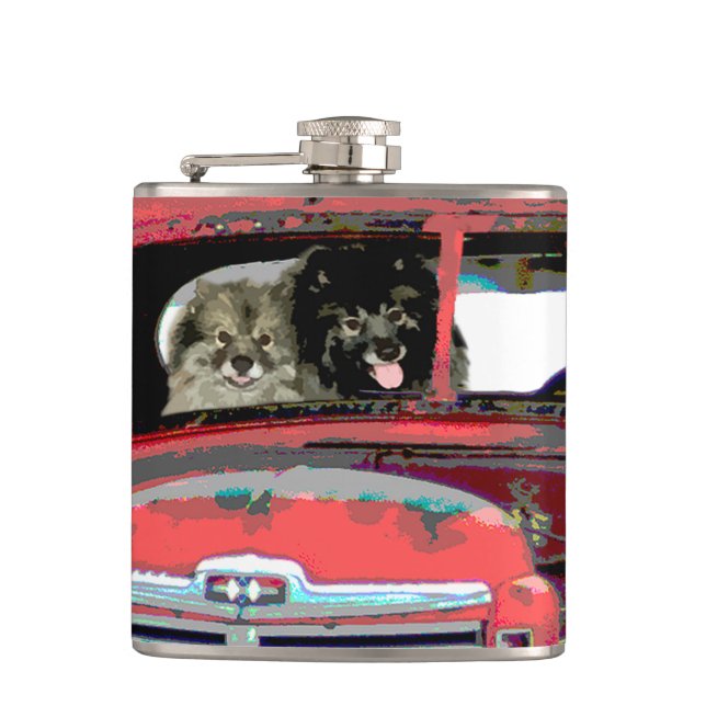 Cantil Keeshond Christmas Old Truck Painting Art (Frente)