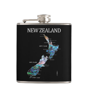 CANTIL KIWI NEW ZEALAND KIWI MAP PAUA